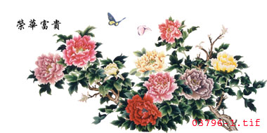 荣华富贵刺绣画  传统刺绣图案  传统球友会官方入口图案