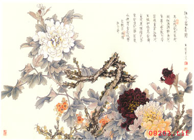 牡丹图案  刺绣牡丹图案  手工刺绣牡丹图案