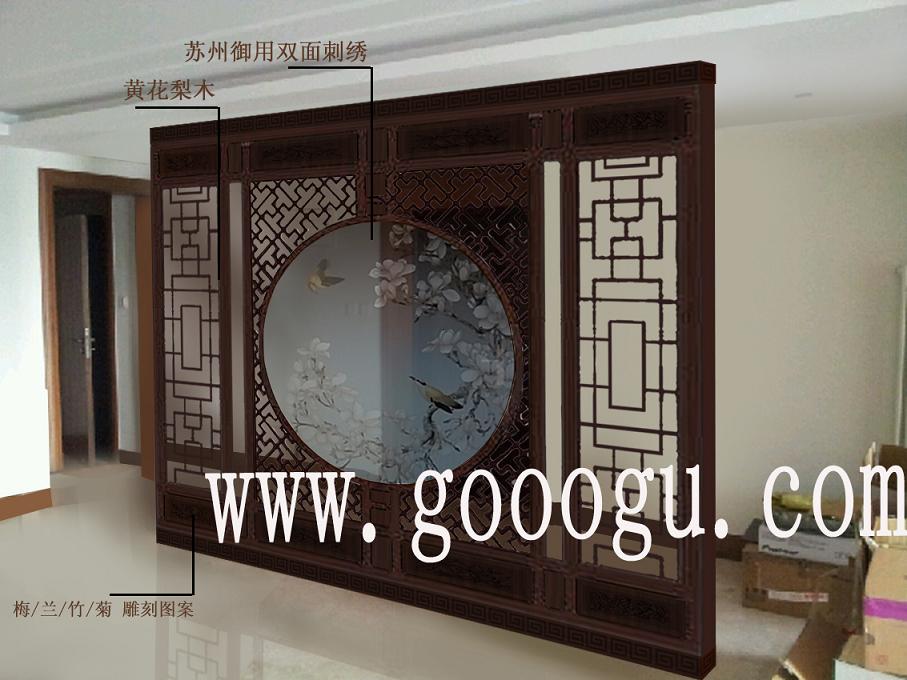 球友会官方入口定制，双面绣隔断，居家别墅装饰，手工双面绣