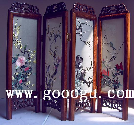 花鸟刺绣小屏风  双面绣小屏风  球友会官方入口小屏风