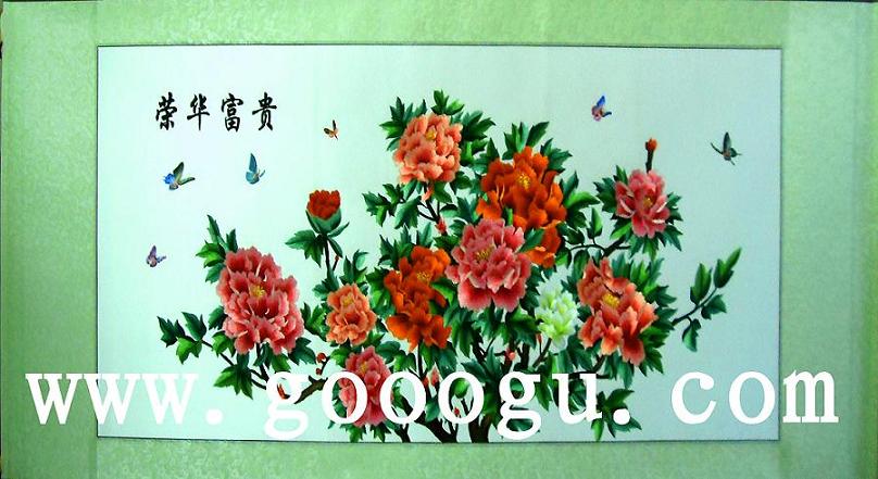 牡丹球友会官方入口  荣华富贵刺绣画 苏州刺绣牡丹画