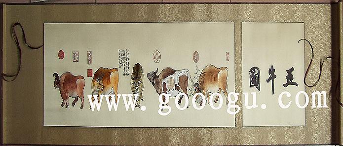 五牛图  中国球友会官方入口 刺绣  手工刺绣 