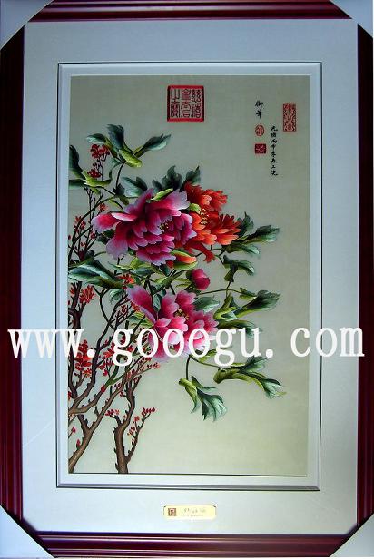 花卉刺绣画 刺绣名画 纯手工刺绣画