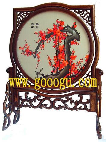 梅花双面绣台屏，传统球友会官方入口