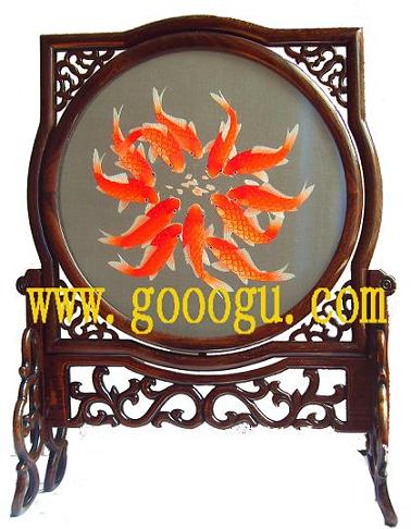 一团红鱼双面绣，十二红鱼球友会官方入口，苏州刺绣工艺品