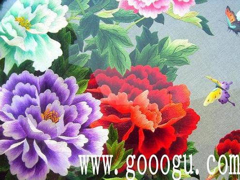 富贵牡丹刺绣,双面绣