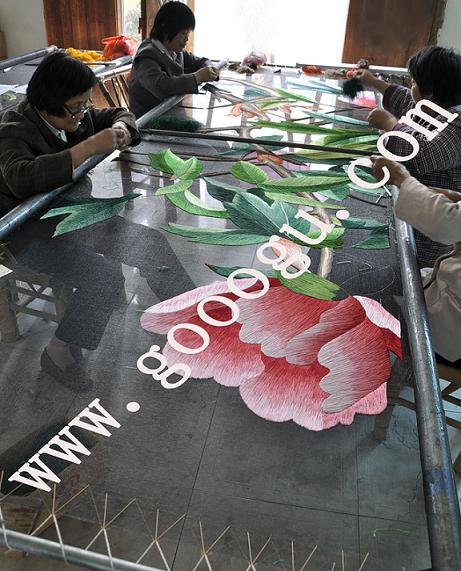 刺绣&手工刺绣隔断&双面绣隔断&网状刺绣双面绣