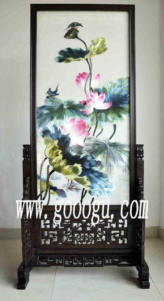 球友会官方入口双面绣隔断,刺绣屏风玄关,苏州双面绣