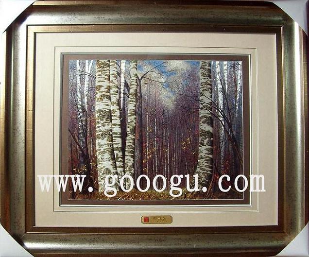 风景刺绣画精品，高档手工刺绣画，球友会官方入口画