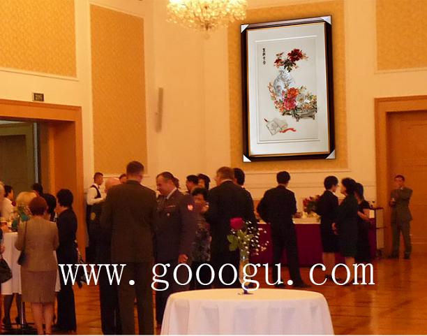 牡丹球友会官方入口画，牡丹刺绣精品画