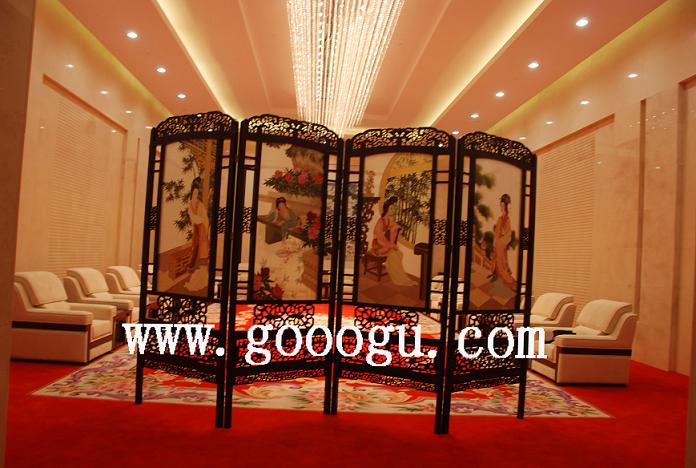 昆山高铁刺绣屏风：球友会官方入口屏风，仕女刺绣屏风，双面绣屏风