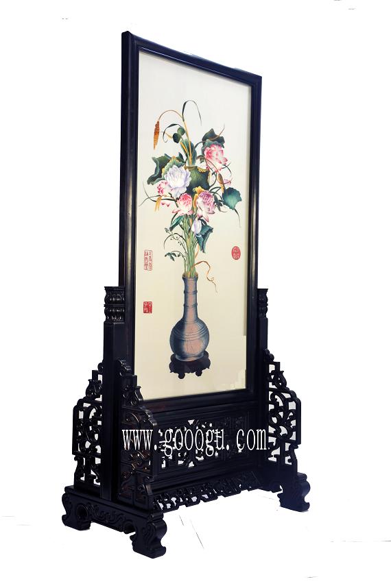 精品球友会官方入口、紫檀木架、郎世宁传世名画聚瑞图