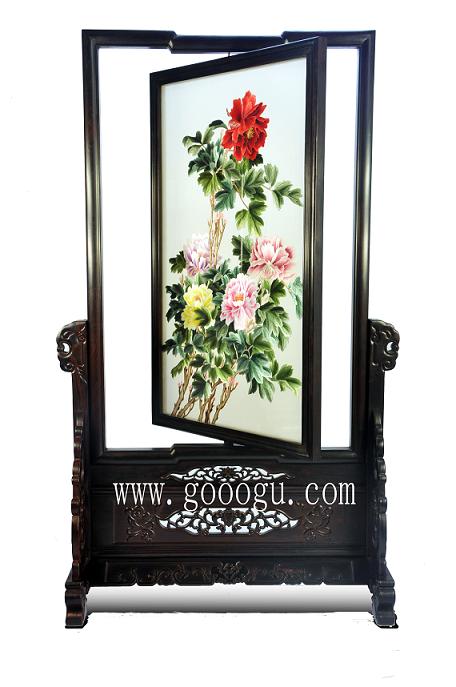 富贵牡丹精品双面绣、商务礼品!