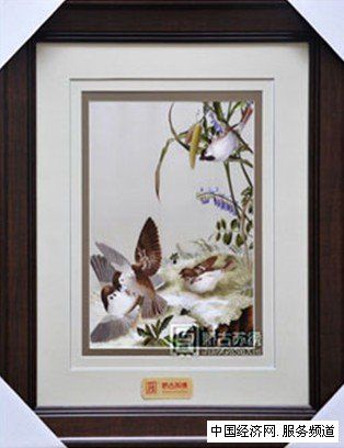 郎世宁刺绣画,球友会官方入口花鸟画,手工刺绣花鸟画