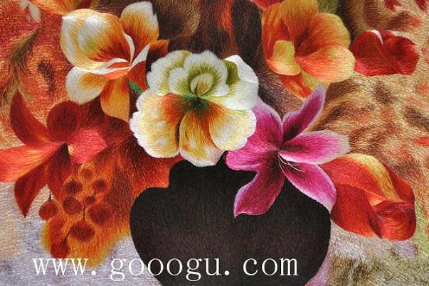 球友会官方入口精品，花卉刺绣画，球友会官方入口花卉精品壁画