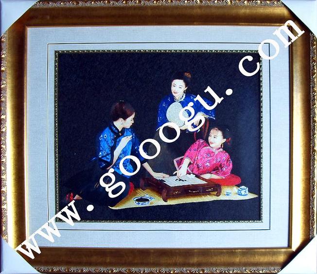 手工刺绣工艺品  乱针绣  刺绣装饰画