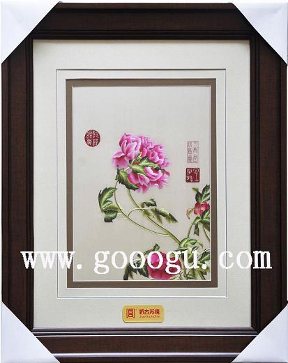 球友会官方入口精品，郎士宁仙萼长春图牡丹画，刺绣名画