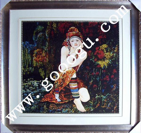 乱针绣  球友会官方入口  手工刺绣画