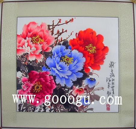 牡丹富贵球友会官方入口，苏州刺绣牡丹画，镇湖球友会官方入口厂